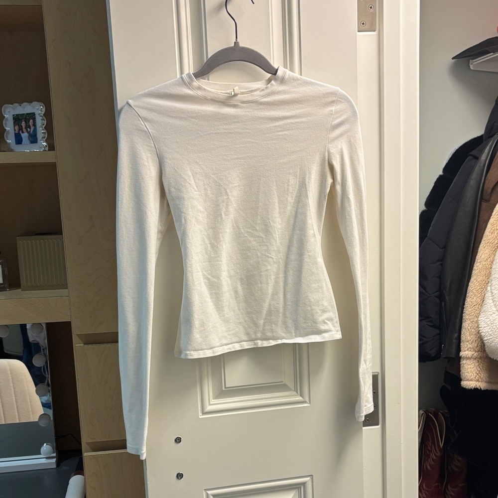 Skims White Long Sleeve Top